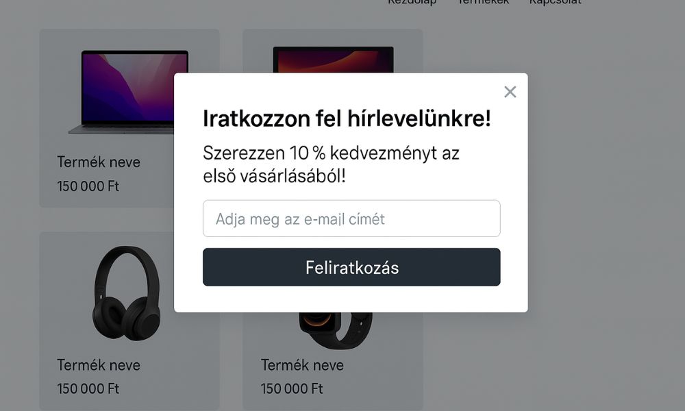 popup webshop