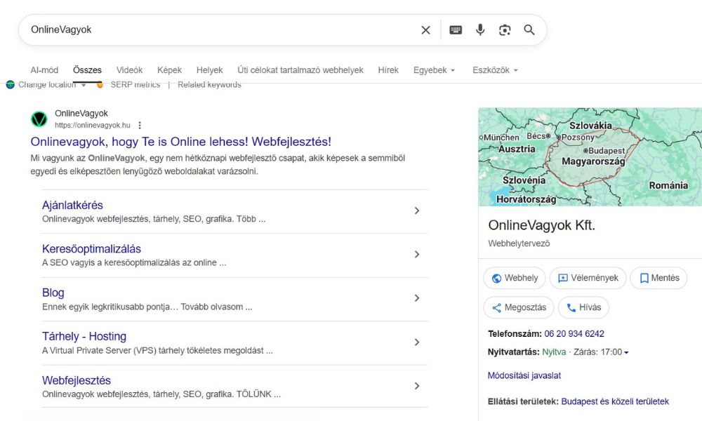 Google Cégem OnlineVagyok
